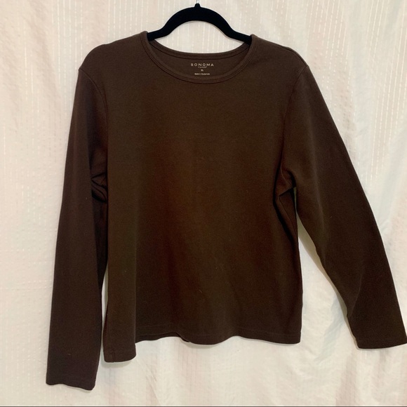 brown long sleeve t shirt women's